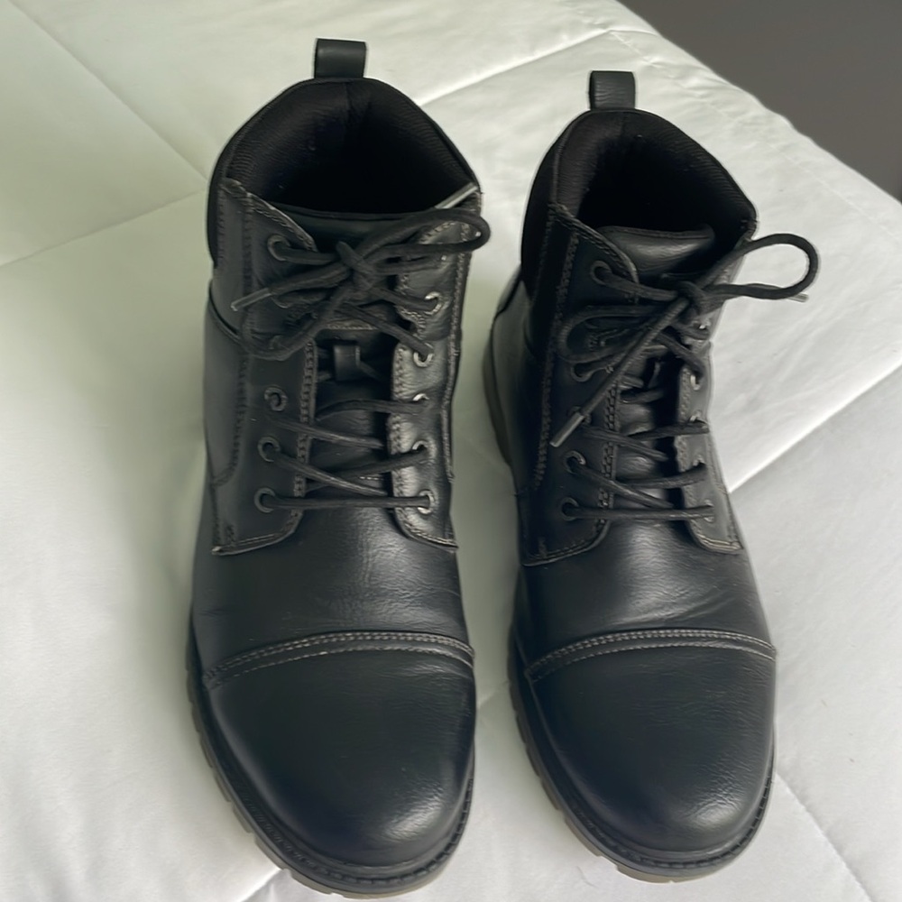 Men's Joe’s Jeans Battle Cap Black Leather Lace Up Work Boots